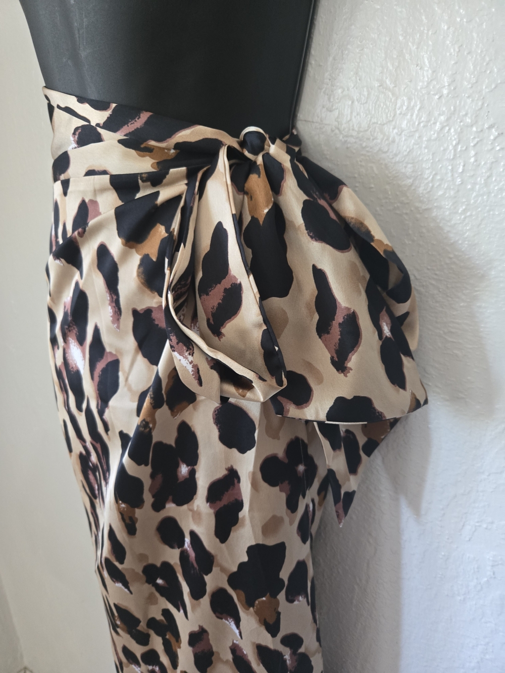 Never Fully Dressed Leopard-Print Midi Wrap Skirt in Beige, Black & Pink - Picture 6 of 11